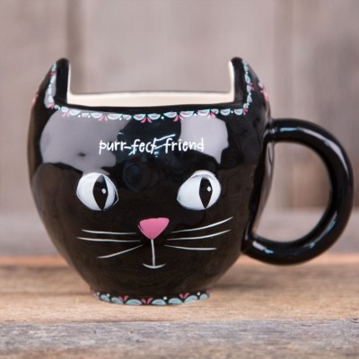 Folk Mug Cat Black Purr-fect Friend