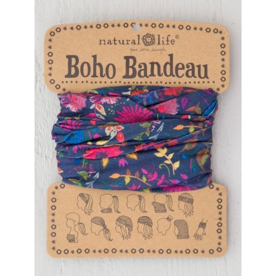 Boho Bandeau Navy Wildflowers