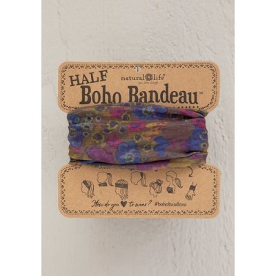 Boho Bandeau Half Grey Dusty Floral