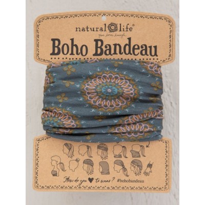 Boho Bandeau Navy Vines