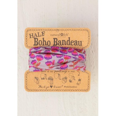 Boho Bandeau Half Purple/Pink Tulips