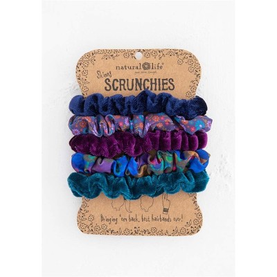 Mixed Scrunchies S/5 Dk Blue