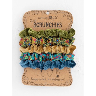 Mixed Scrunchies S/5 Green Gold