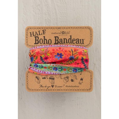 Boho Bandeau Half Coral Border Stripe