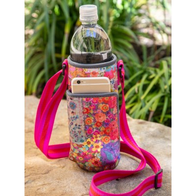 Water Bottle Carrier Pink Patchwork