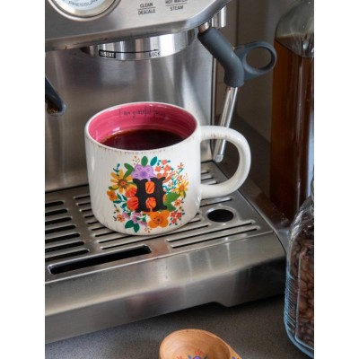 Initial Mug Flower H
