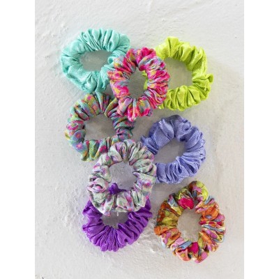 Mini Satin Scrunchie S/8 Lime Green