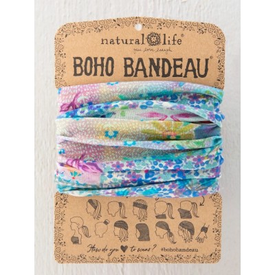 Boho Bandeau Blue Watercolour Patchwork