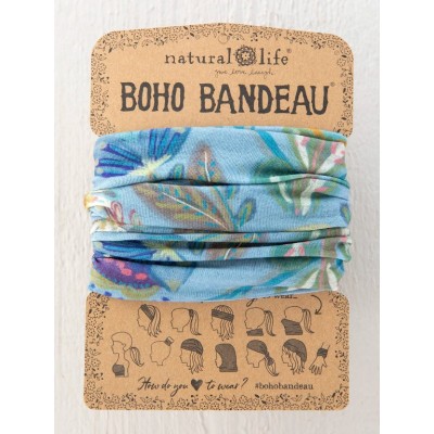 Boho Bandeau Blue Folk Garden
