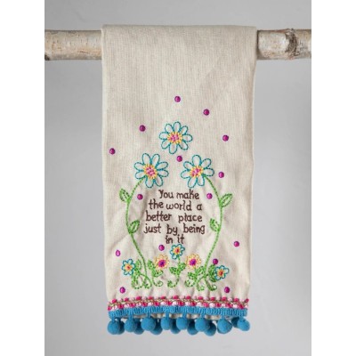 Linen Hand Towel You Make The World