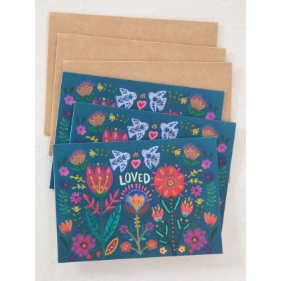 Greeting Card Set Floral Loved