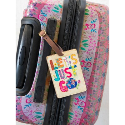 Travel Happy Luggage Tag Cream Let's
