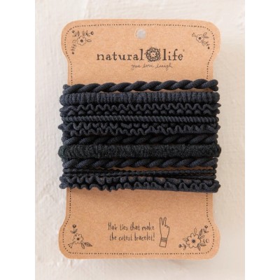 Hair Ties Textured Black