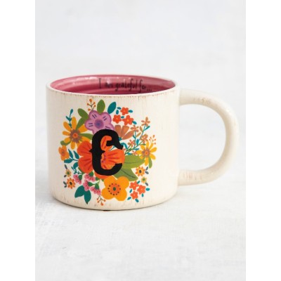 Initial Mug Flower C