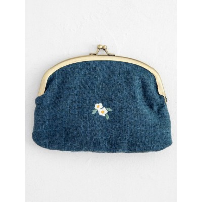 Embr Coin Purse Dble Opening Blue Live Happy
