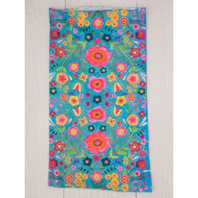 Boho Bandeau Teal Folk Flower