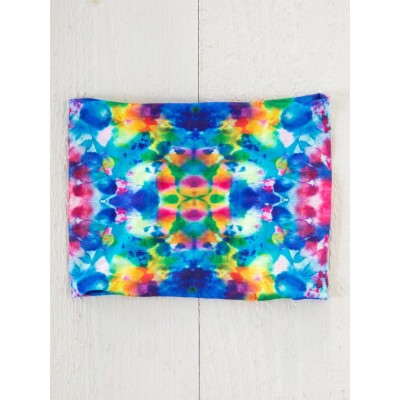 Boho Bandeau Half Blue Rainbow Tie Dye