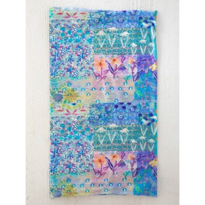 Boho Bandeau Blue Watercolour Patchwork
