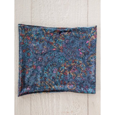 Boho Bandeau Velvet Navy Retro Paisley