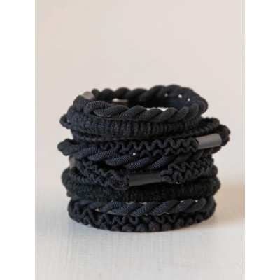 Hair Ties Textured Black