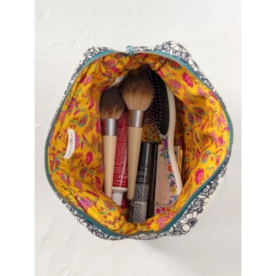Embroidered Cosmetic Pouch Cream Love