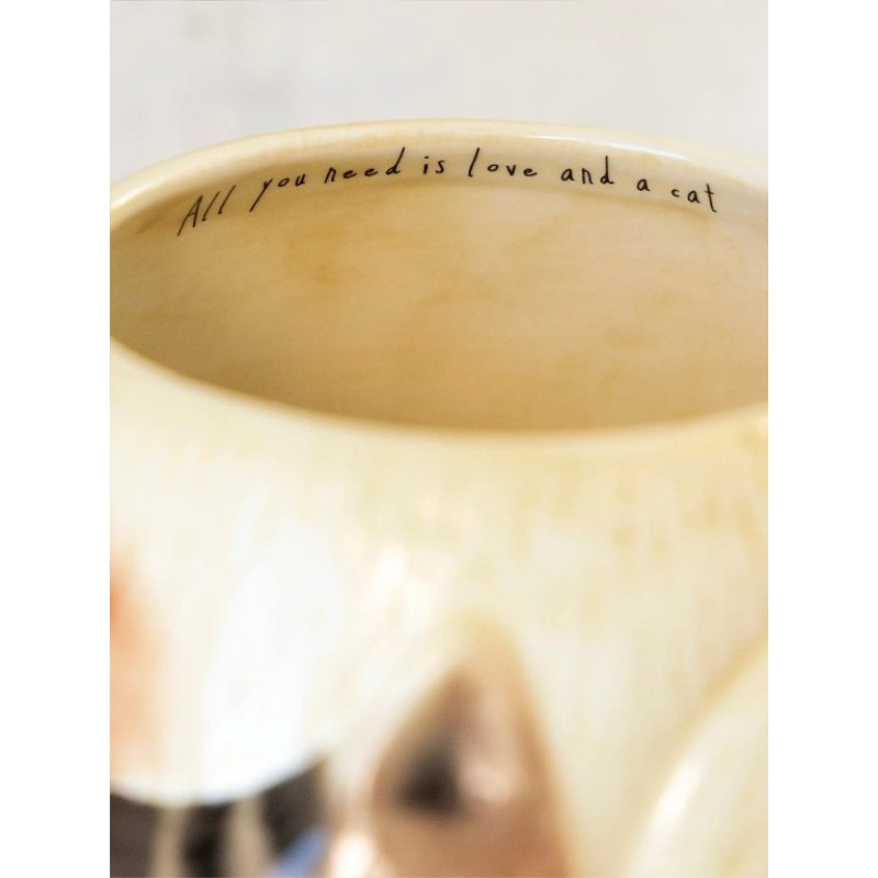 Folk Art Mug All U Need Is Love Cat Folk Art Mug All U Need Is Love Cat
