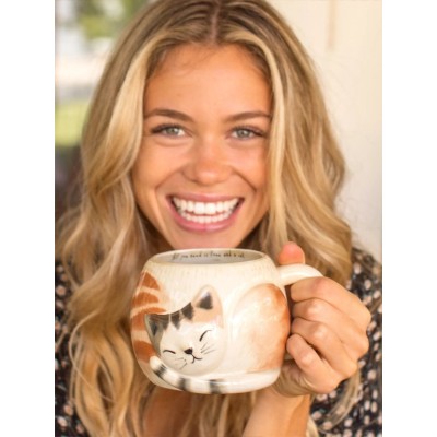 Folk Art Mug All U Need Is Love Cat